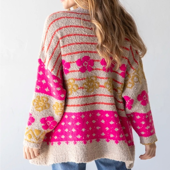 Natural Life Calla Jacquard Cardigan Sweater - Picture 3 of 7